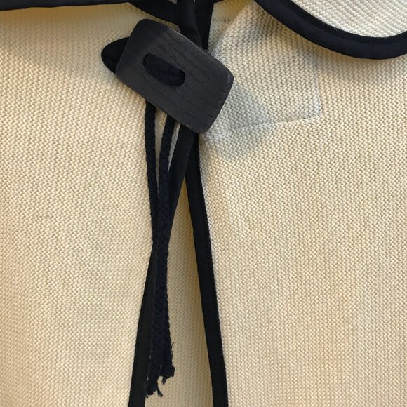 VTG Misook cardigan knit women's L yellow/black logan look retro collar - Picture 4 of 13